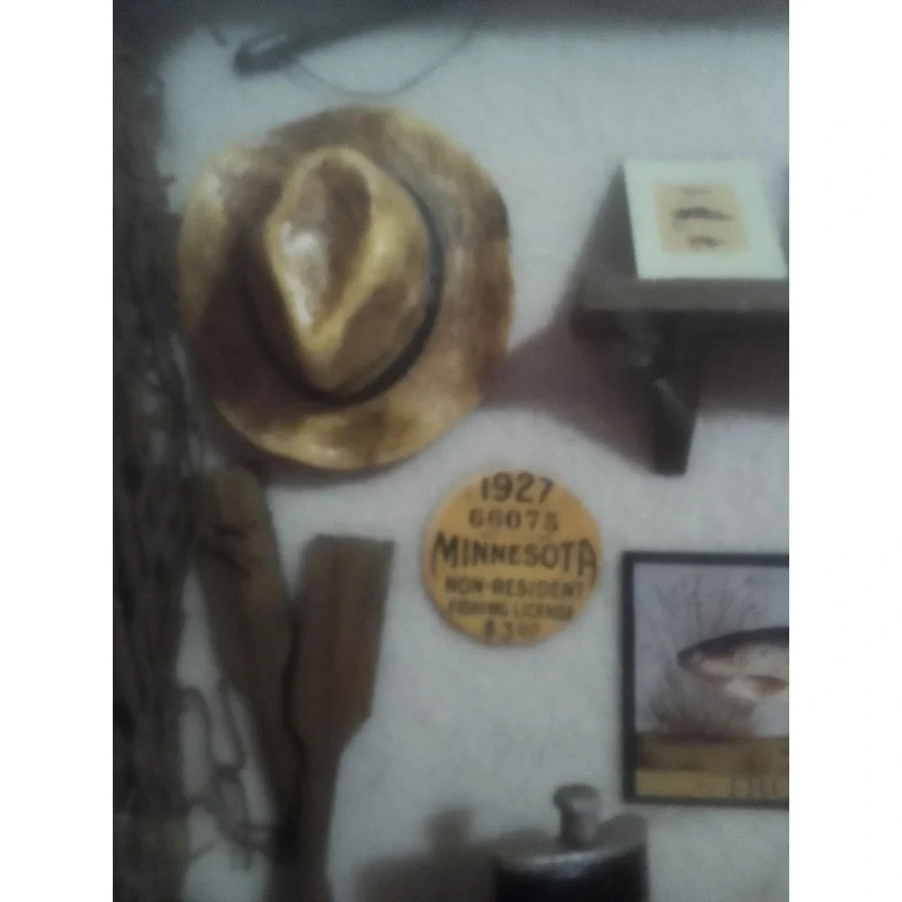 Minnesota Trout Fishing Shawdow Box Wood Framed Cabinet Demensions Are 15